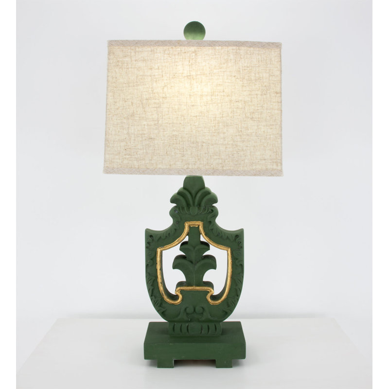 Hugo Table Lamp, Emerald Green/Gold, White