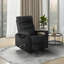 Fauteuil inclinable, cuir noir et similicuir-1990518204