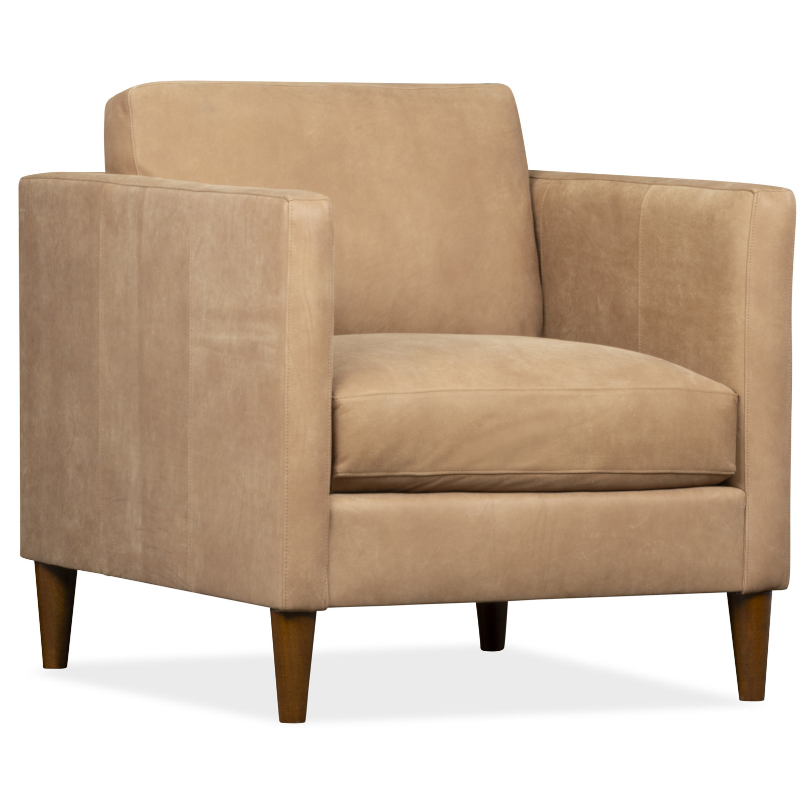 Clifford Upholstered Armchair, Cordoba Camel Top Grain Leather