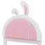 Lit plateforme simple avec structure rembourrée et tête de lit en forme de lapin-114346464