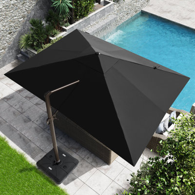 9 X 11 Ft Patio Cantilever Umbrella with Weighted Base