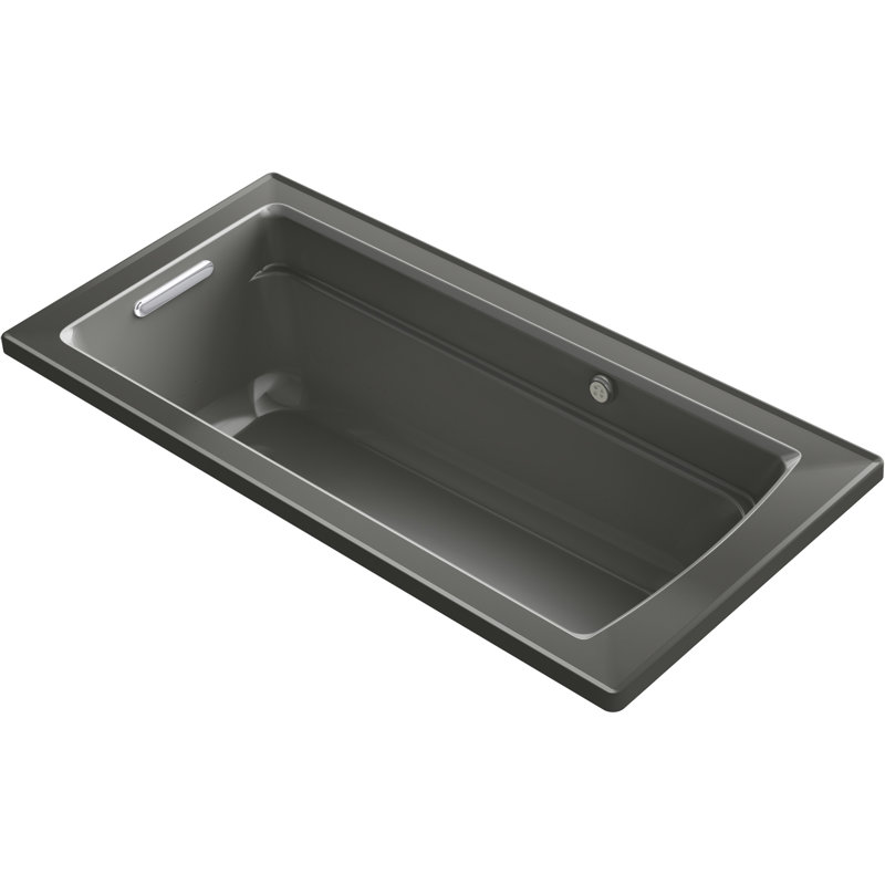 Archer 66" X 32" Drop-In Heated Bubblemassage Air Bath, Thunder Gray