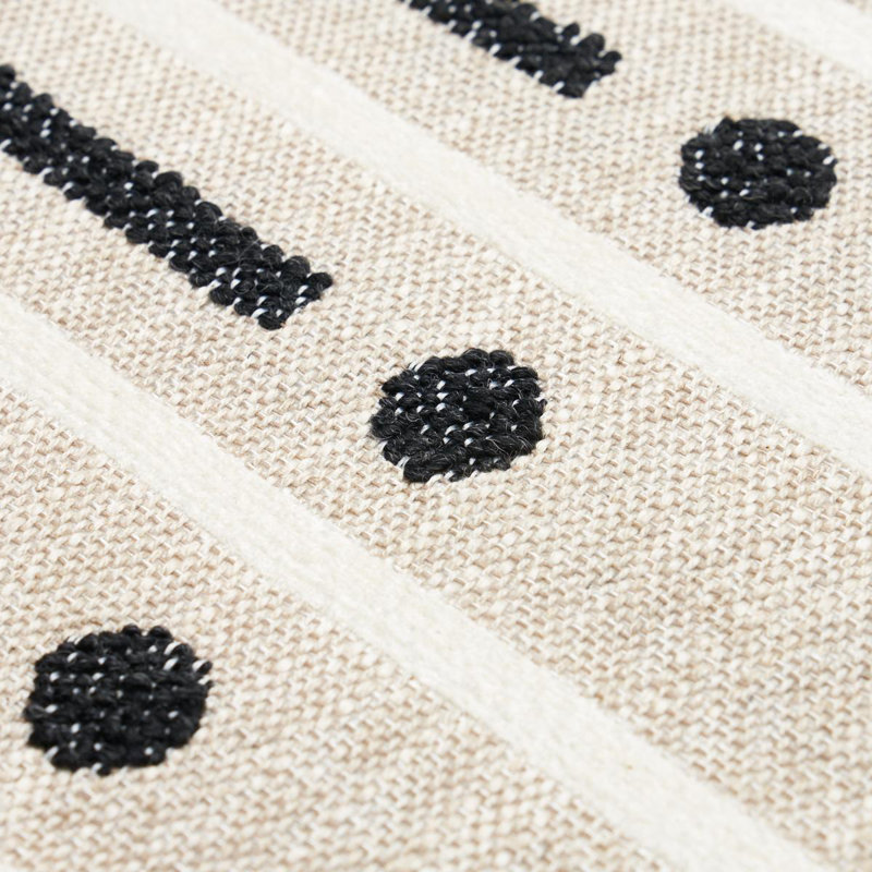 Serapo Rustic Weave Fabric, Carbon/Ivory