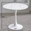 Table ronde en marbre texturé, table de salle à manger, table de salle à manger moderne, table de cuisine, plateau en panneau de fibres à densité moyenne et base tulipe en acier, table basse Mid-Century