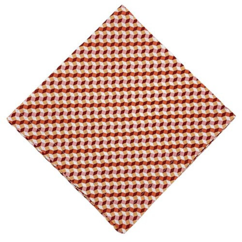 Retro Cube Napkins, Set Of 4, Peach