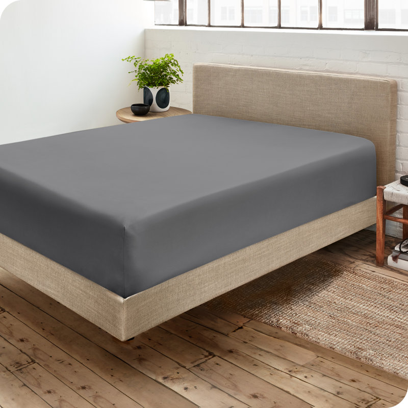 Microfiber Fitted Sheet, Gray, Twin Fitted Sheet