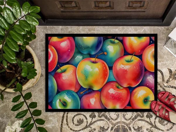 NOUVEAU Tapis d'entrée de tapis d'entrée coloré pour entrée, pommes antidérapantes 18 po x 27 po