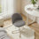 Petit fauteuil de bureau ergonomique en molleton Modern Teddy