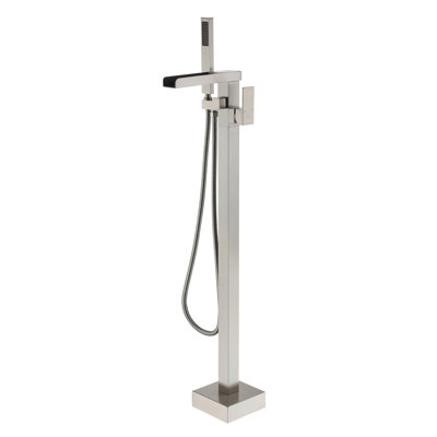 Robinet de baignoire sur pied à poignée simple avec douchette sur pied