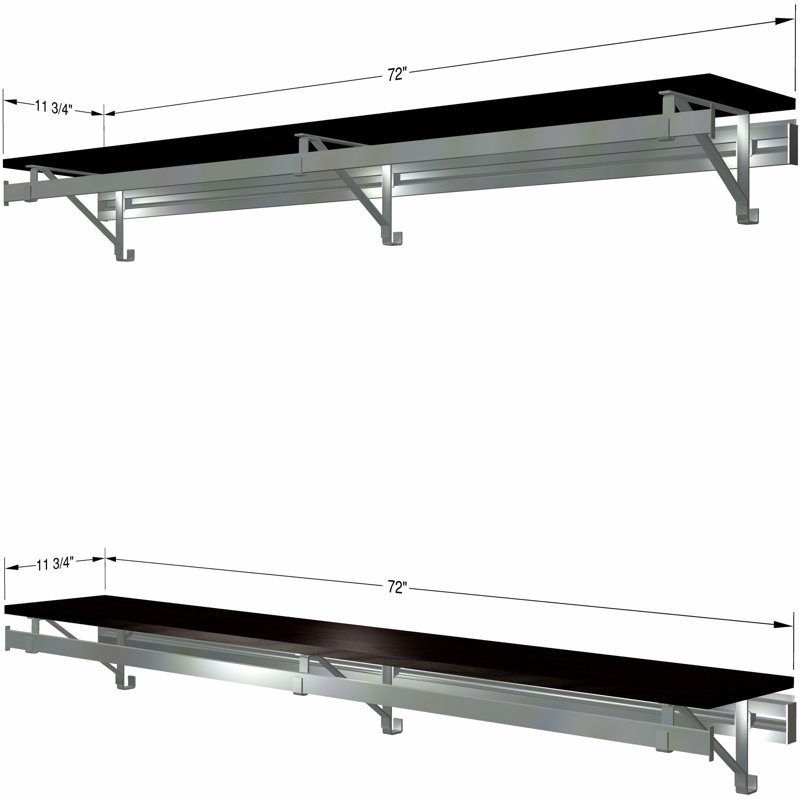 Système d'organisation avec barres à vêtements et deux tablettes, Espresso, H 8,5 po x l 72 po x P 11,75 po