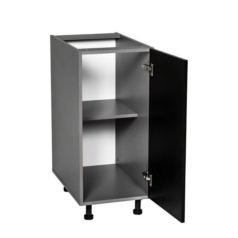 Armoire ouverte standard en panneau de particules H 34,5 po prête à assembler, Noir mat, H 34,5 po x l 21 po
