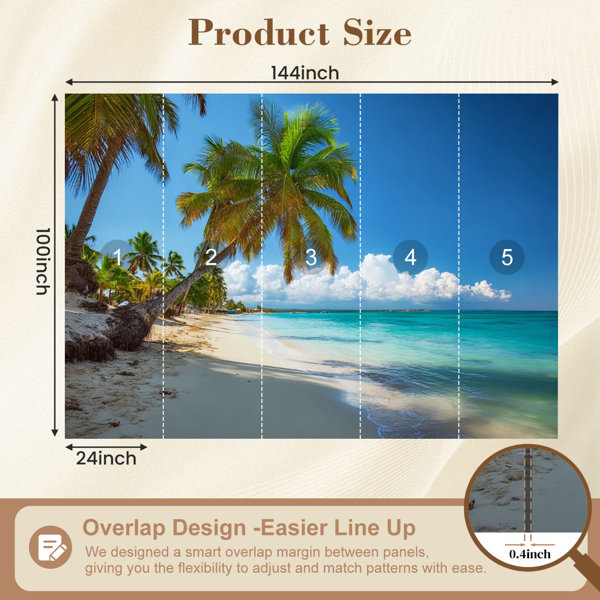 Red Barrel Studio Peel and Stick Wallpaper Tropical beach Punta Cana ...