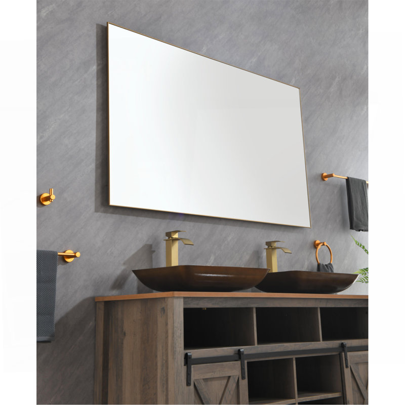 LED Bathroom Vanity Mirror With Backlight For A Stylish And Functional Bathroom Experience, Gold, 36" x 60"