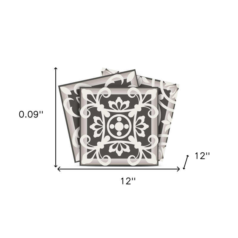 Carreaux de mosaïque amovibles auto-adhésifs 12 po x 12 po brun et blanc