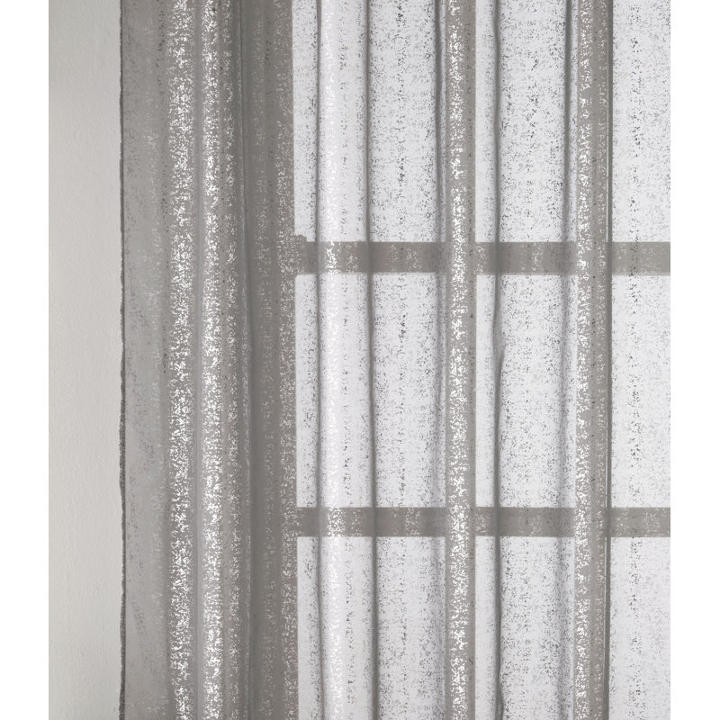 Child Sheer Curtain Single Panel, Grey, Width 140 x Drop 122cm