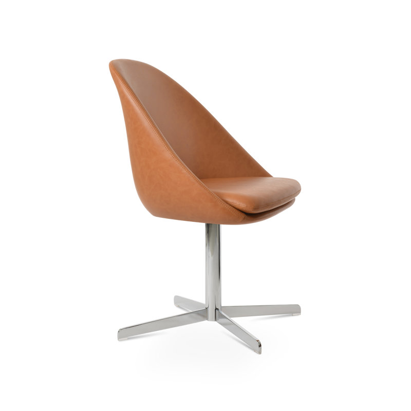 Chaise d'appoint 4 étoiles Avanos, Caramel, Blanc