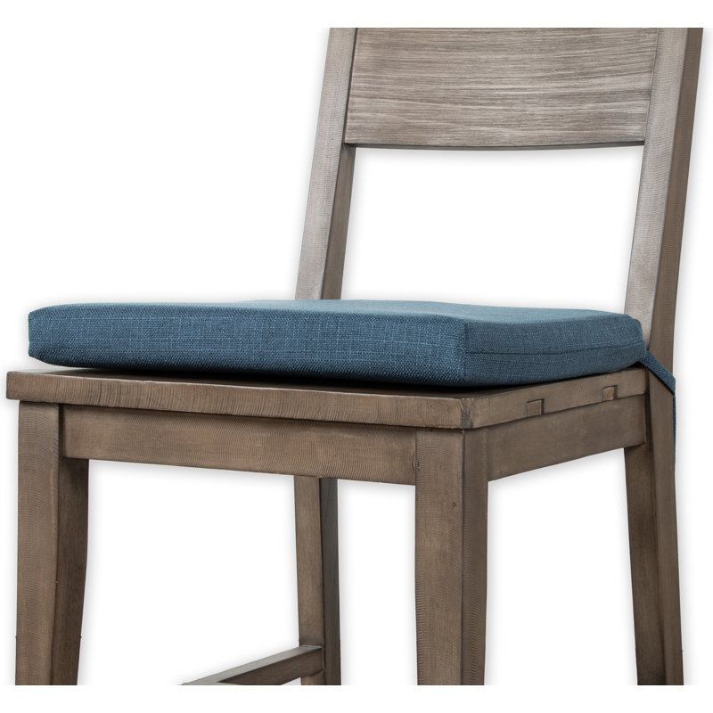 Birch Lane Turbo 2" Textured Solid Dining Chair Seat Pad with Ties - 14 Colors Available!, Navy Blue