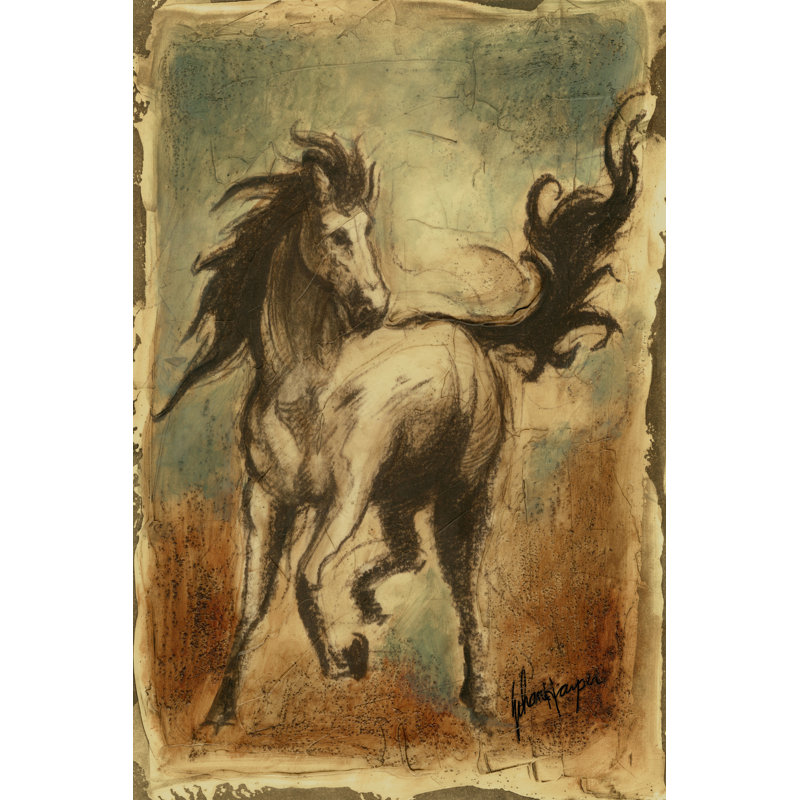 Chevaux sauvages II, H 30 po x l 20 po x P 1 po