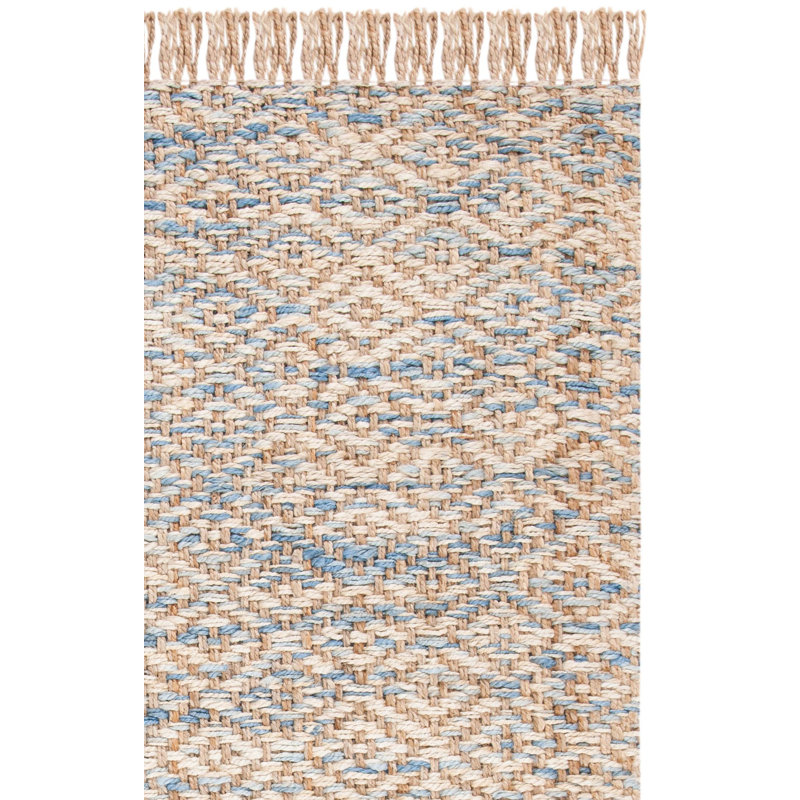 Leni Natural Fiber Hand Woven Jute Geometric Rug, Rectangle 4' x 6'