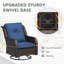 Fauteuil club pivotant avec coussins -2113658340