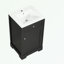 Meuble-lavabo de salle de bain avec lavabo, support de rangement et tablette réglable-1619371023