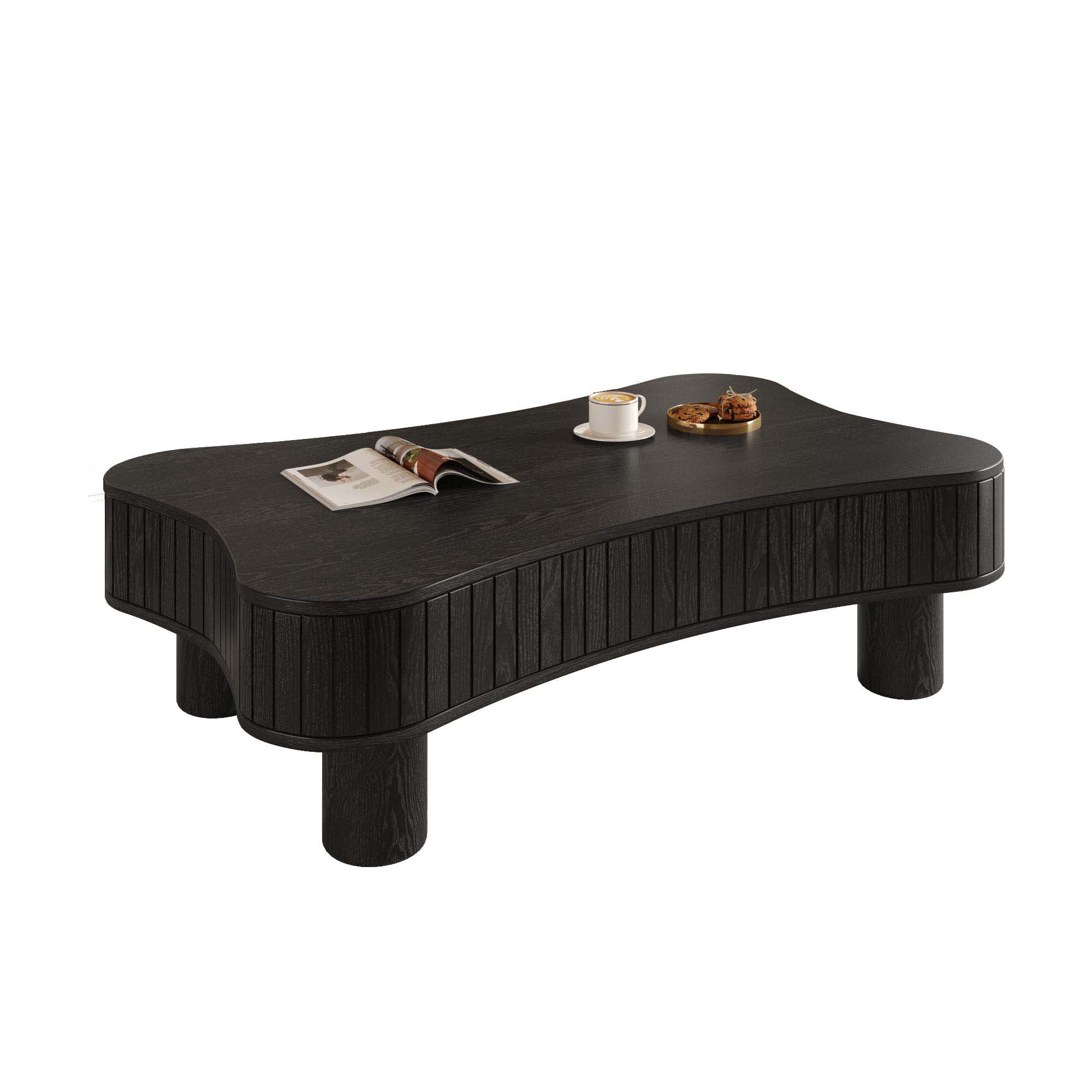 Latitude Run® Lift Top Coffee Table for Living Room Fluted Panel Hidden ...