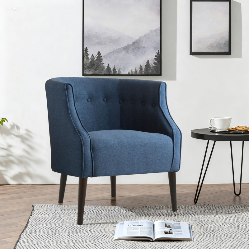 Fauteuil demi-tonneau rembourré Comfy, Marine