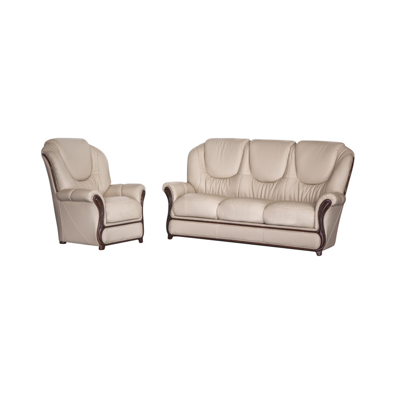 Kirkpatrick 2 - Piece Faux Leather Living Room Set, Beige