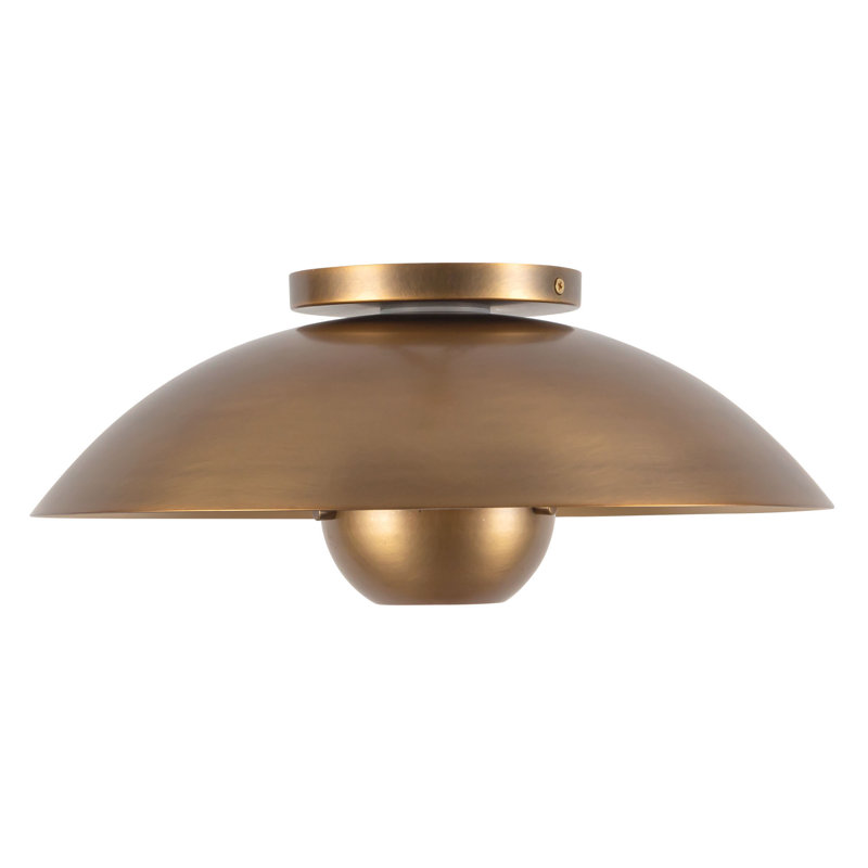 Umbra 14-in Black Semi-Flush Mount, Antique Brass, Steel