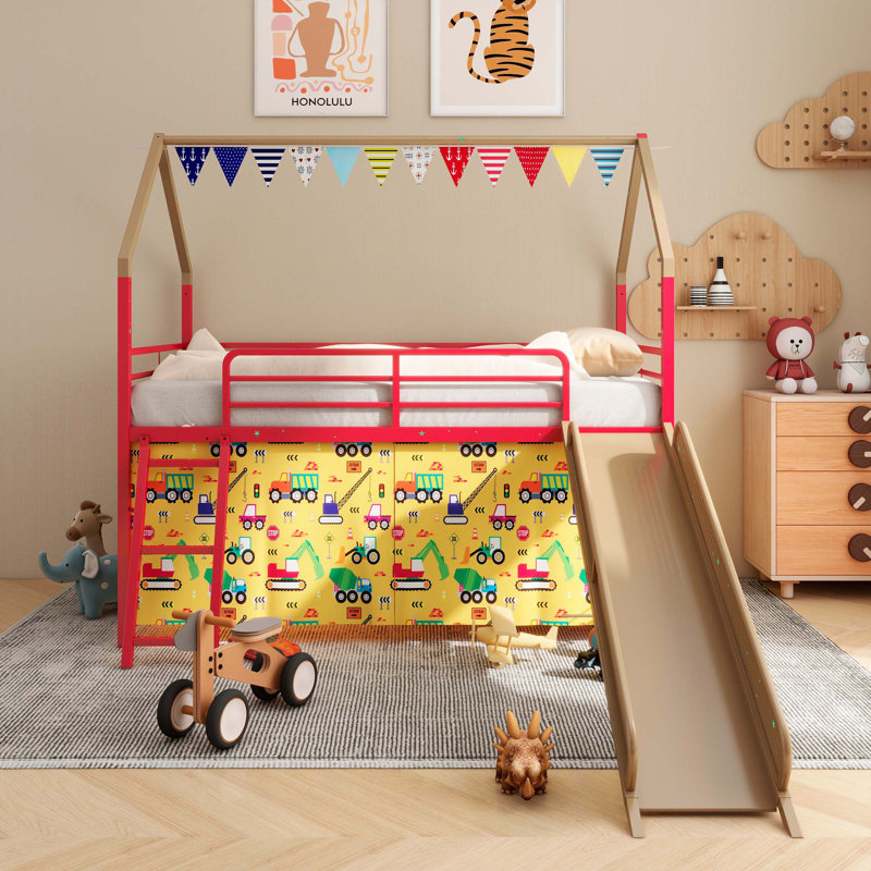 Ensemble de lit mezzanine avec glissade et rideau Jack
