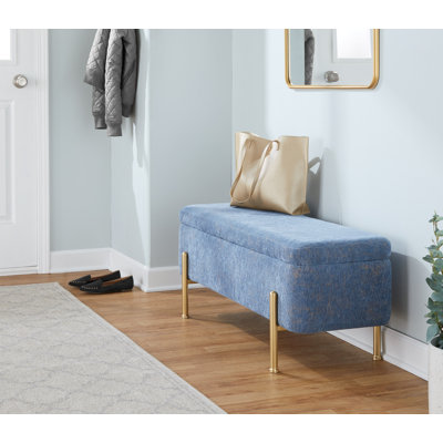 Banc de rangement avec couvercle rabattable Greely