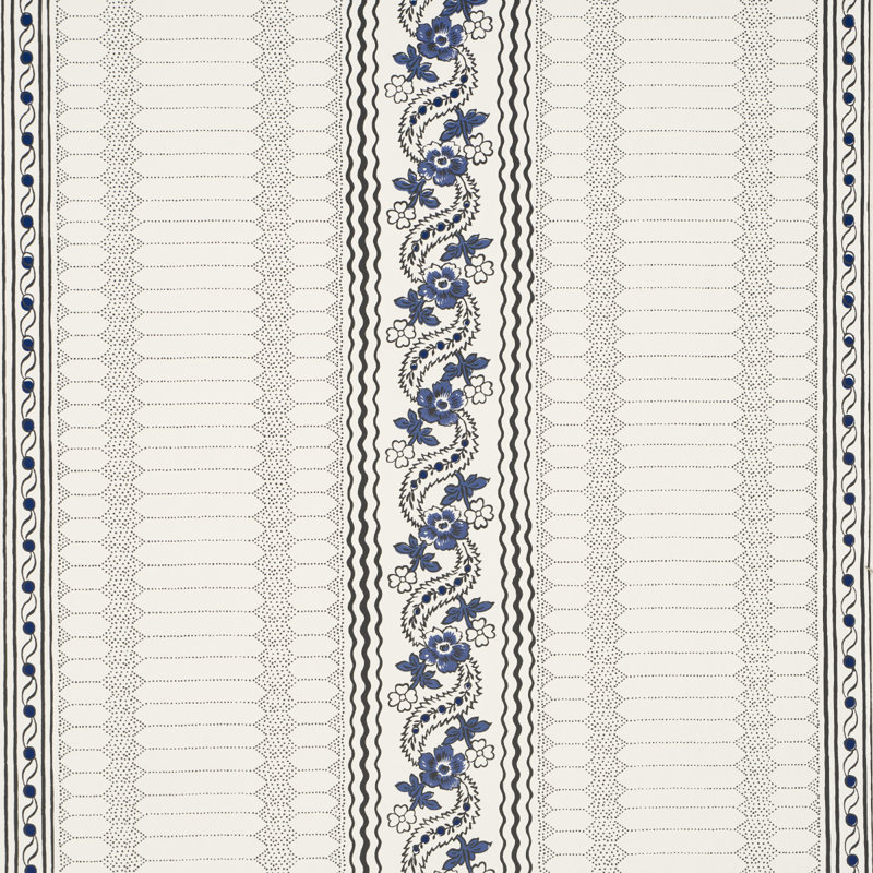 Schumacher X Rita Konig Serena Stripe Wallpaper, Blue