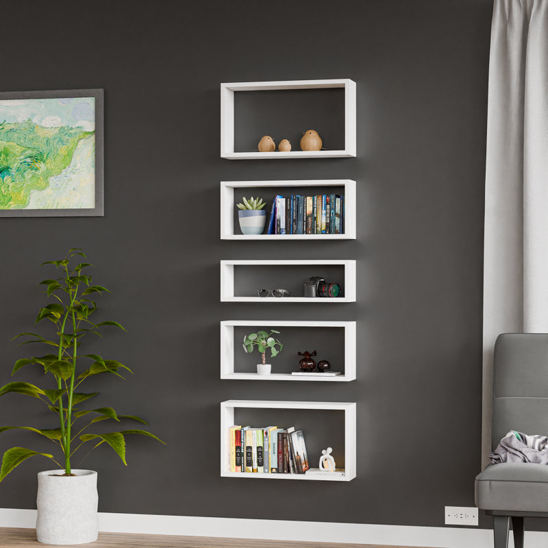 Solid Wood Decorative Storage Shelf Kubby 16.1, White