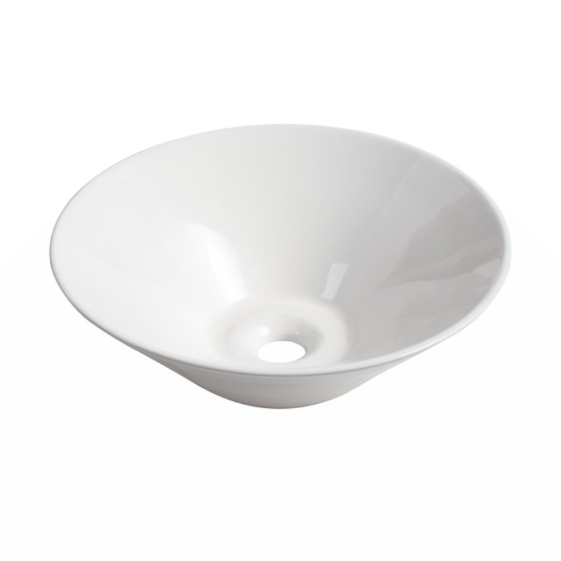 Wenty 16.7'' White Ceramic Circular Bathroom Sink