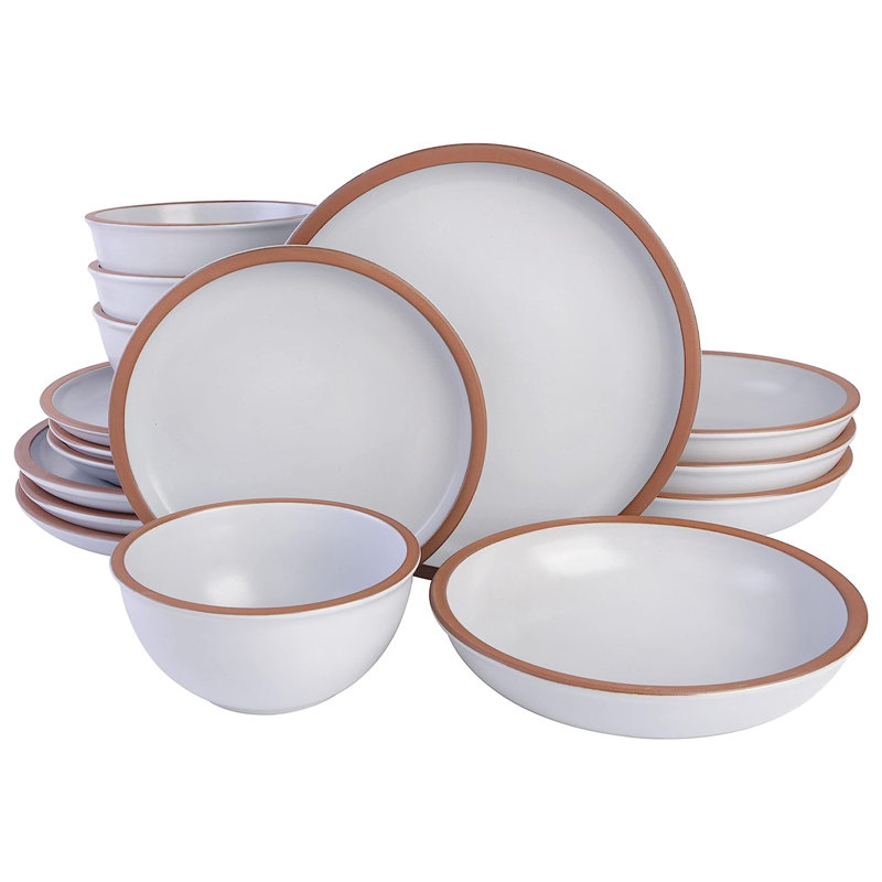 Service de table en faïence Gibson - Service pour 4, blanc