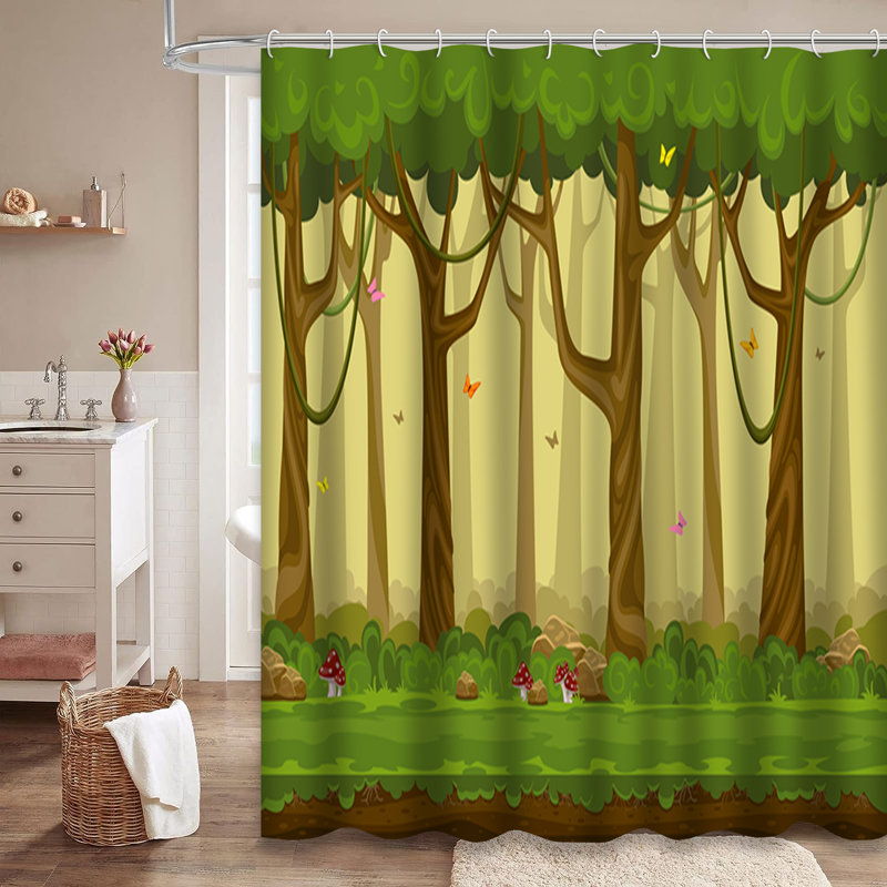 Rideau de douche avec 12 crochets, L 72 po x l 78 po