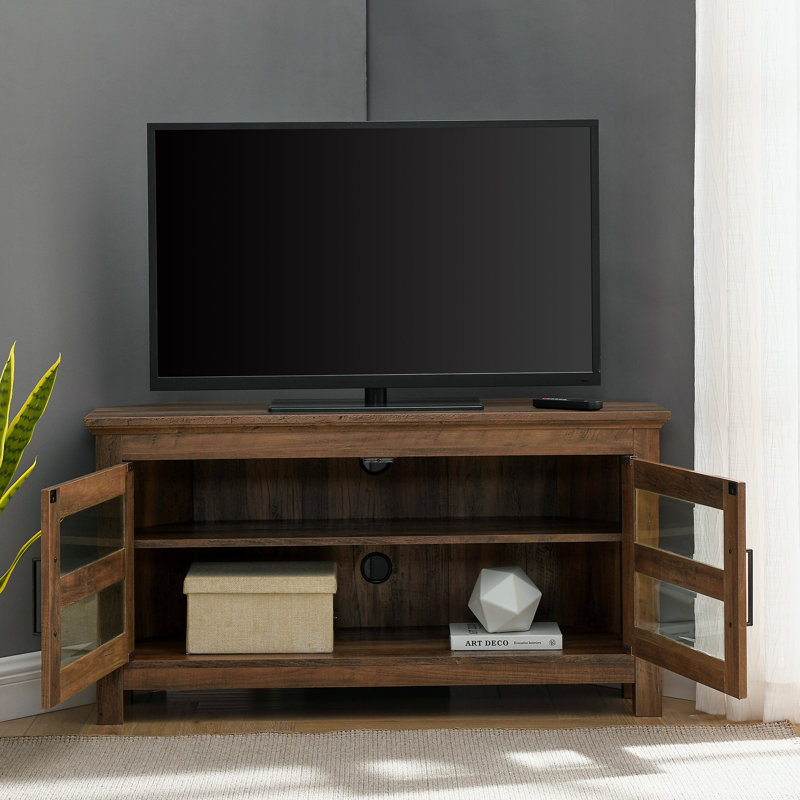 Meuble télé d'angle 44 po pour téléviseur de 50 po ou moins Ralana, Chêne rustique
