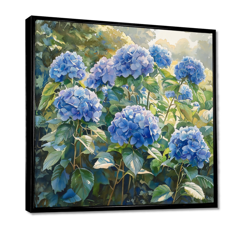 Hydrangea Garden Delight Harmony I - Hydrangea, art mural, Impression encadrée flottante sans passe-partout