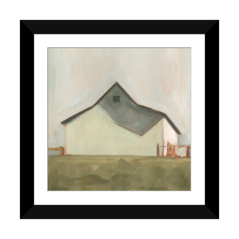 « serene grange v », reproduction sur toile, Papier d'art encadré noir, H 24 po x l 24 po x P 1 po, Blanc
