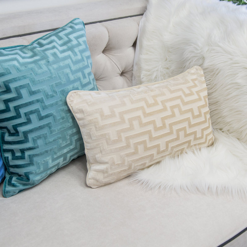 Housse et insert de coussin d'extérieur en soie Keaya, Ivoire