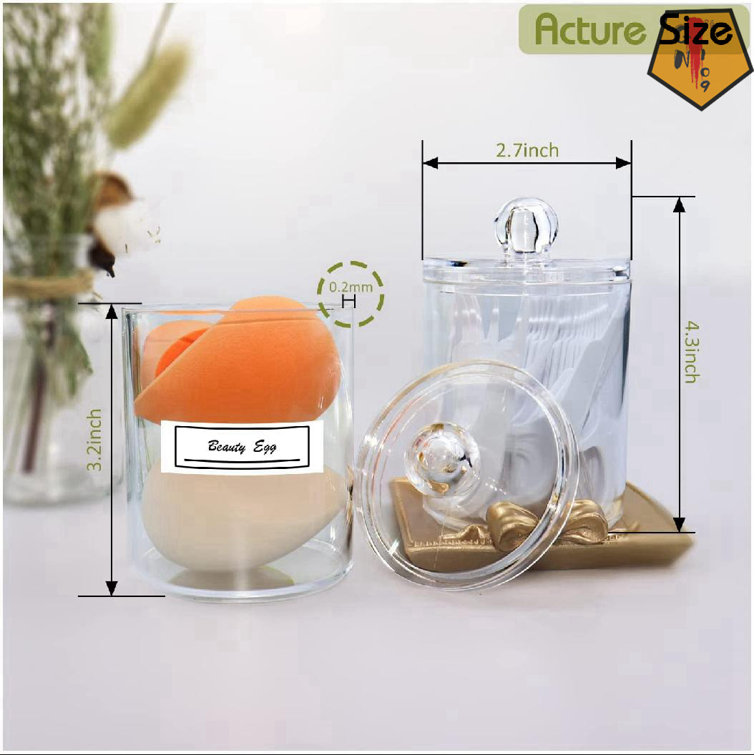 Clear Acrylic Cotton Swab Holder With Lid, Suitable For Organizing Cotton  Pads, Buds, And Balls, Bathroom Containers Canister, Apothecary Jar For  Easy Access And Storage - Temu