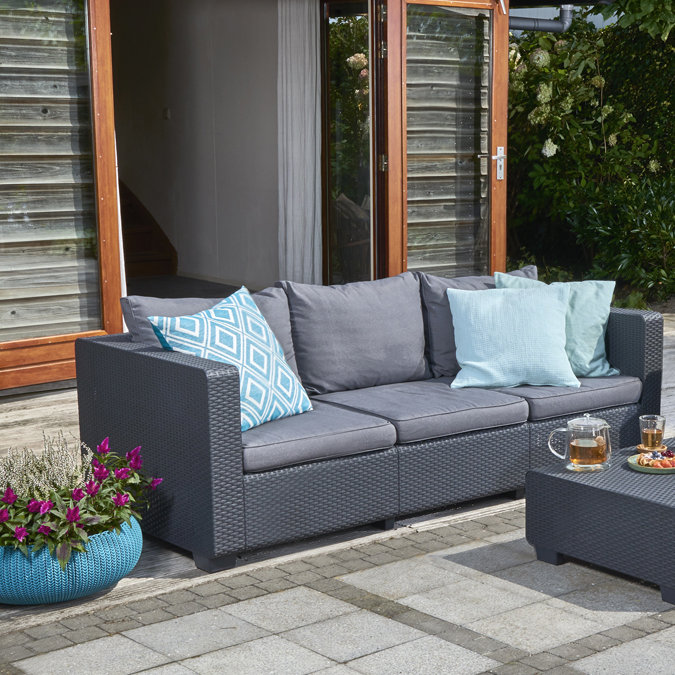 78.9'' Wide Patio Sofa with Sunbrella® Cushions, Gray