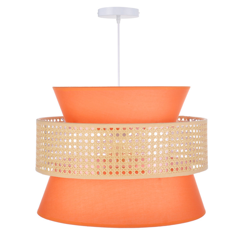 Guerande 1 - Light Orange Lantern Pendant, 19.68" H x 23.62" W x 23.62" D