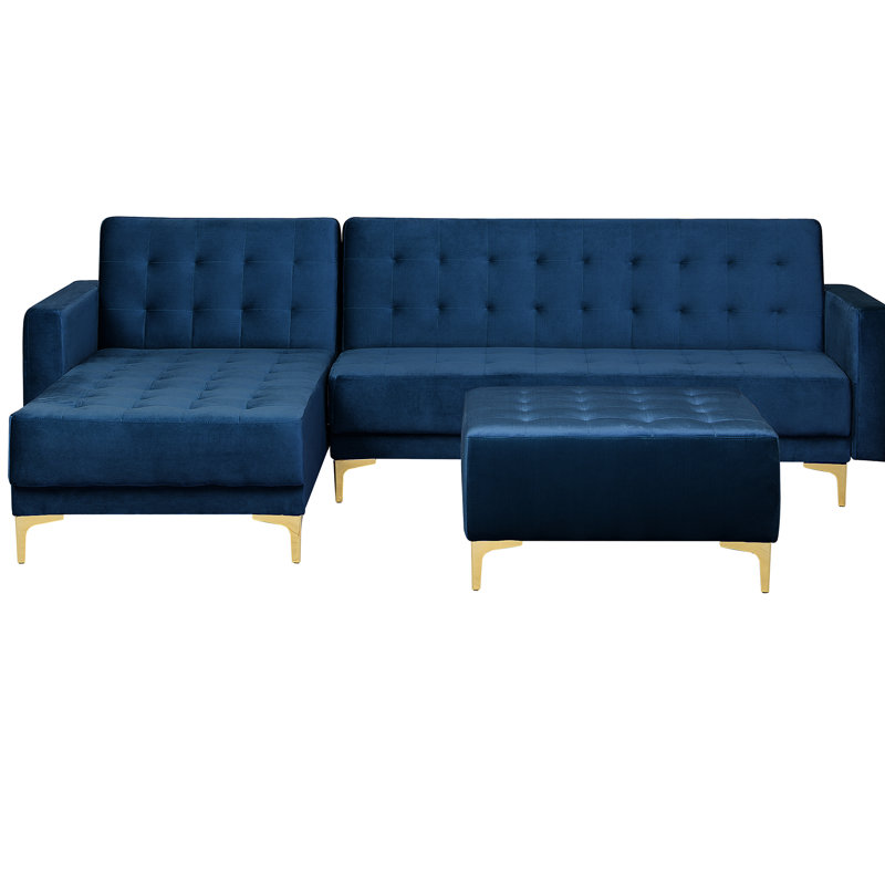 Pinkney 4 Seater Sofa Bed, Left Hand Facing, Blue