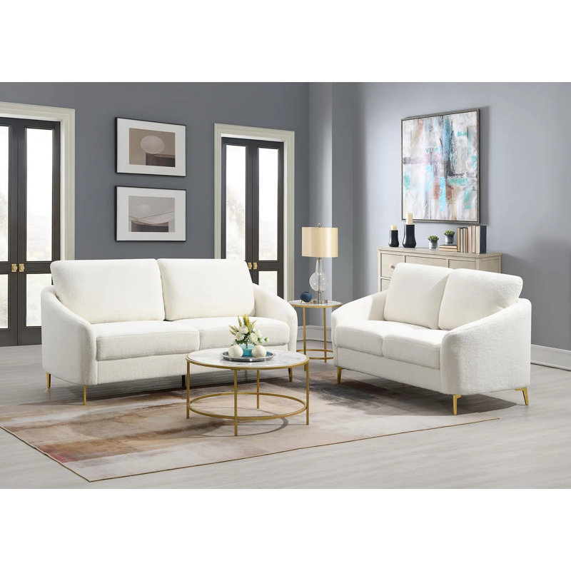 Ensemble de canapé 3 pièces Modern, Boucle blanc