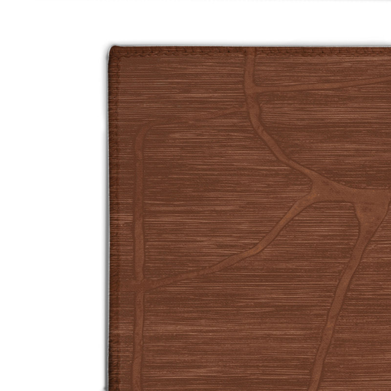 Tapis brun abstrait intérieur et extérieur, Rectangulaire 2 pi x 3 pi