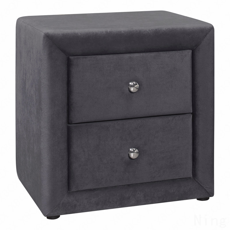 Table de chevet, bout, côté, lampe, tiroir de rangement, chambre à coucher, revêtement, Gris
