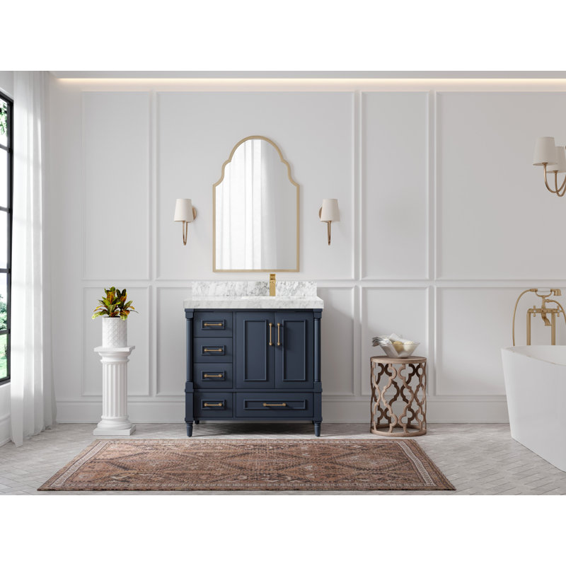 Ensemble de meuble-lavabo simple 36 po Aberdeen, Marbre de Carrare