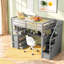 Lit mezzanine simple multifonctionnel, bois de pin gris, conception peu encombrante