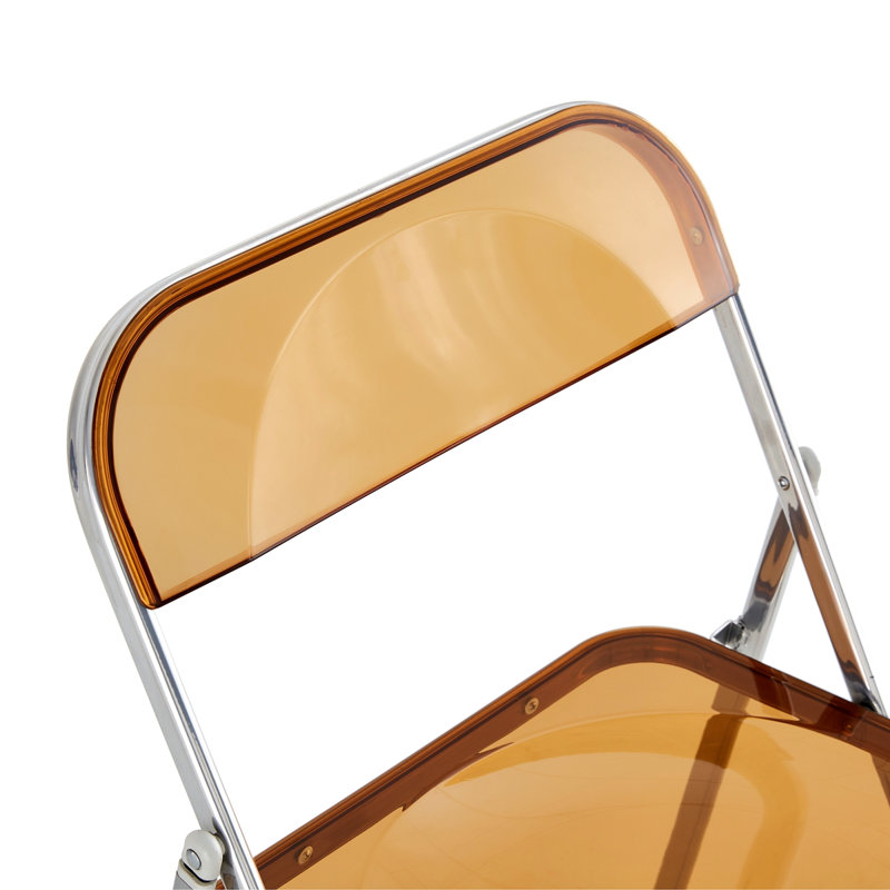 Chaise d'appoint avec structure en acier, plastique, Brown/Yellow